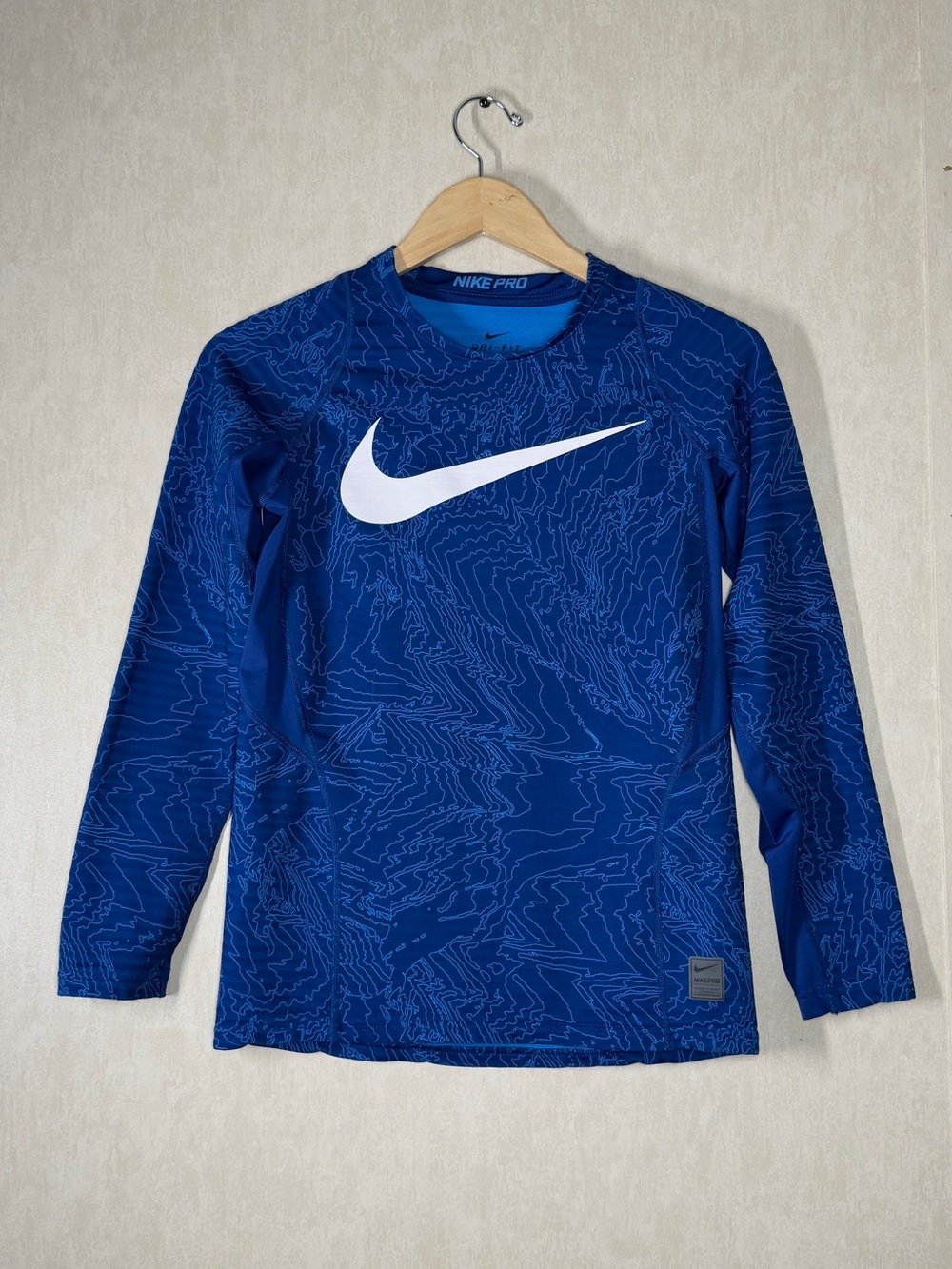 Nike Pro Warm Older Kids Boys Long-Sleeve Training Top Shirt Shades of Blue XL